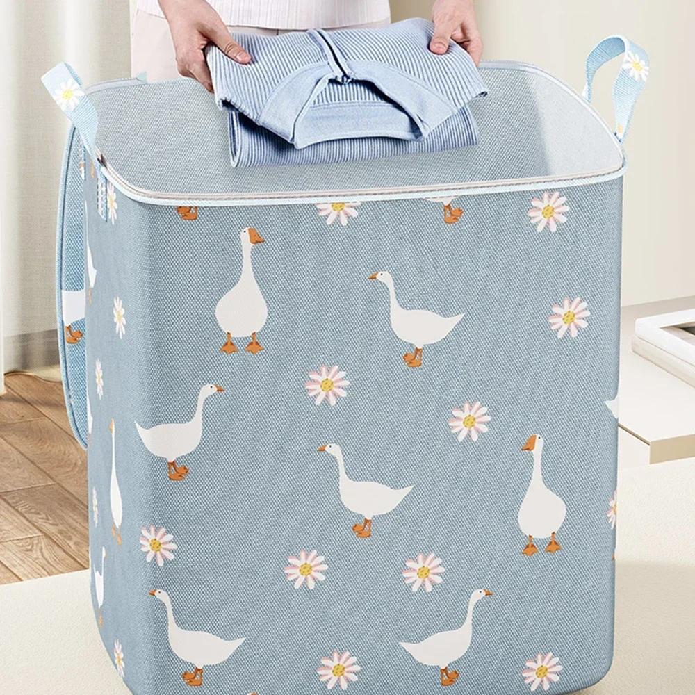 140L Quilt Storage Bag Home Wardrobe Large Capacity Clothes Quilt Organizing Bag Clothing Moving Waterproof Moisture-proof