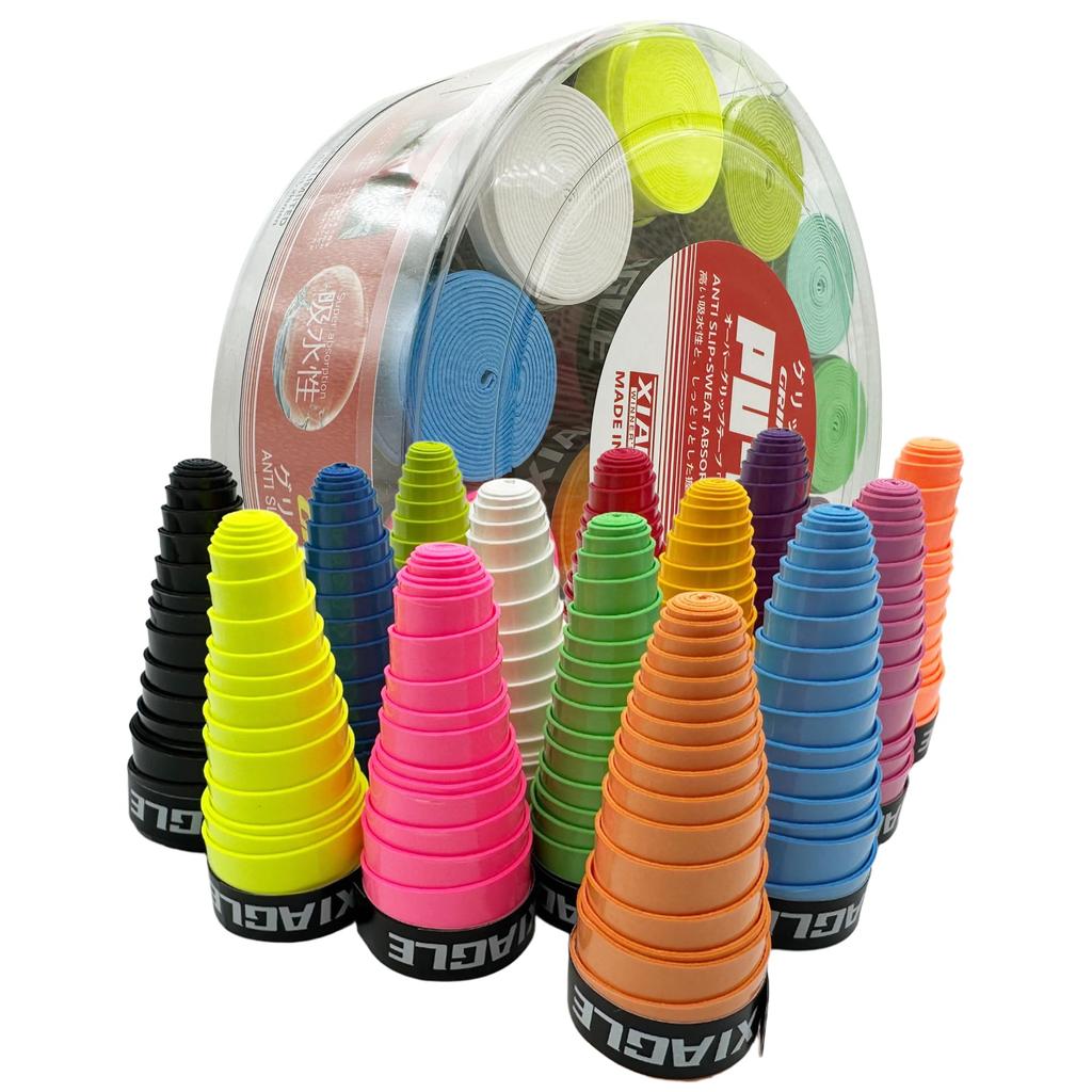 Pack of 30 wet grip tapes in super and Ideal for fishing table and mixed 9-12 colors. Non-slip, absorbent, breathable. rackets, baseball, squash,