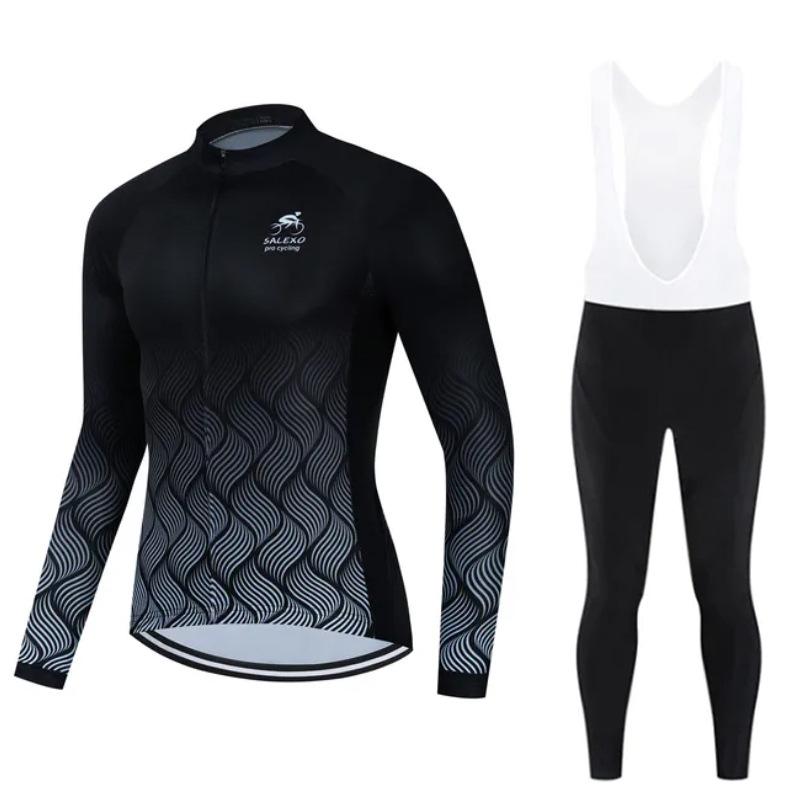 2026 Autumn Velvet Thin Cycling Suit Cycling Suit Bicycle Spring and Women's Long-sleeved Suit Quick-drying Breathable Sunscreen Overalls Trousers