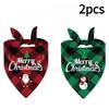 Christmas Dog Bandana with Santa & Snowman Design - 100% Polyester Non- Fabric, Adjustable Holiday Pet Headband for All Dog