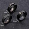 Rotatable Roman Numeral Chain Ring Set: Titanium & Stainless Steel, Hip Hop Style