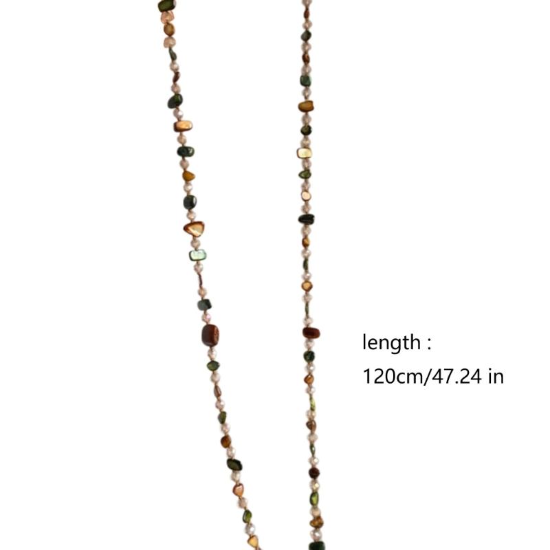 Artistic Bohemian Pearls Shell Necklace Duals Strand Lightweight DesignS Casual Formal Wear Clavicle Chain