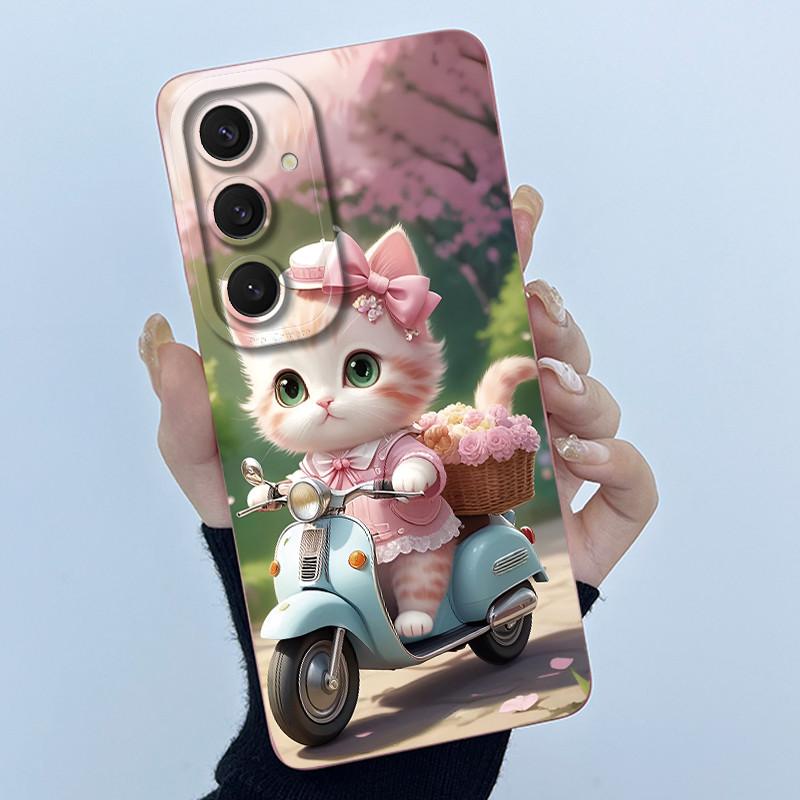 Funny Cool Cat Dog Silicone Phone Case For Samsung Galaxy A16 A26 A36 A56 5G Bumper Matte Protective Soft Back Cover Shell Capas