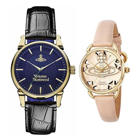 

Vivienne Westwood Finsbury Orb Watches in Navy Blue and Pink Leather with Storage Box (VV065NVBKVV163BGPK) [Used]