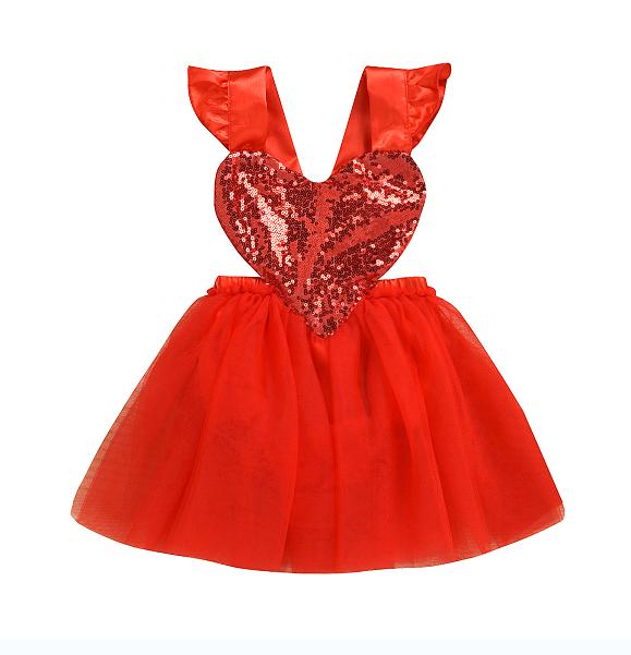 strapless open back dress Baby Girls Heart Shape Ruffle Square Neck Long Sleeved Black Princess   MyKids-USA