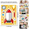 8/16Sheets Transportation Vehicles Puzzle Stickers Rocket Plane Make a Face Decals DIY Luggage Scrapbook Assemble Jigsaw Sticker
