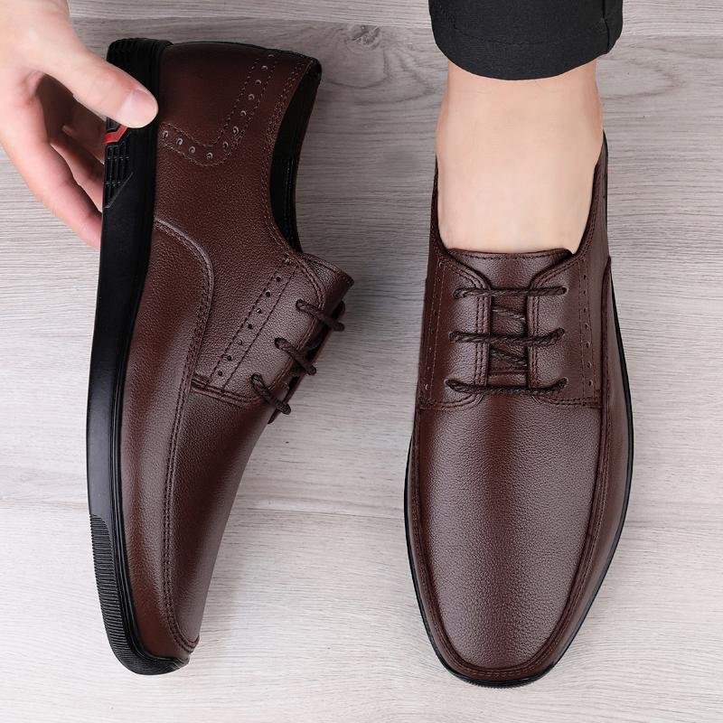 Versatile Men Outdoor Casual Shoes Business Office Formal Men's Genuine Leather Footwear Youth Latest Trend Flats Oxford Shoes
