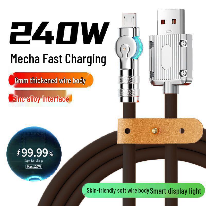 240W Rotatable Elbow Data Cable, Type-C for Fast Charging Huawei, Apple & Android Devices