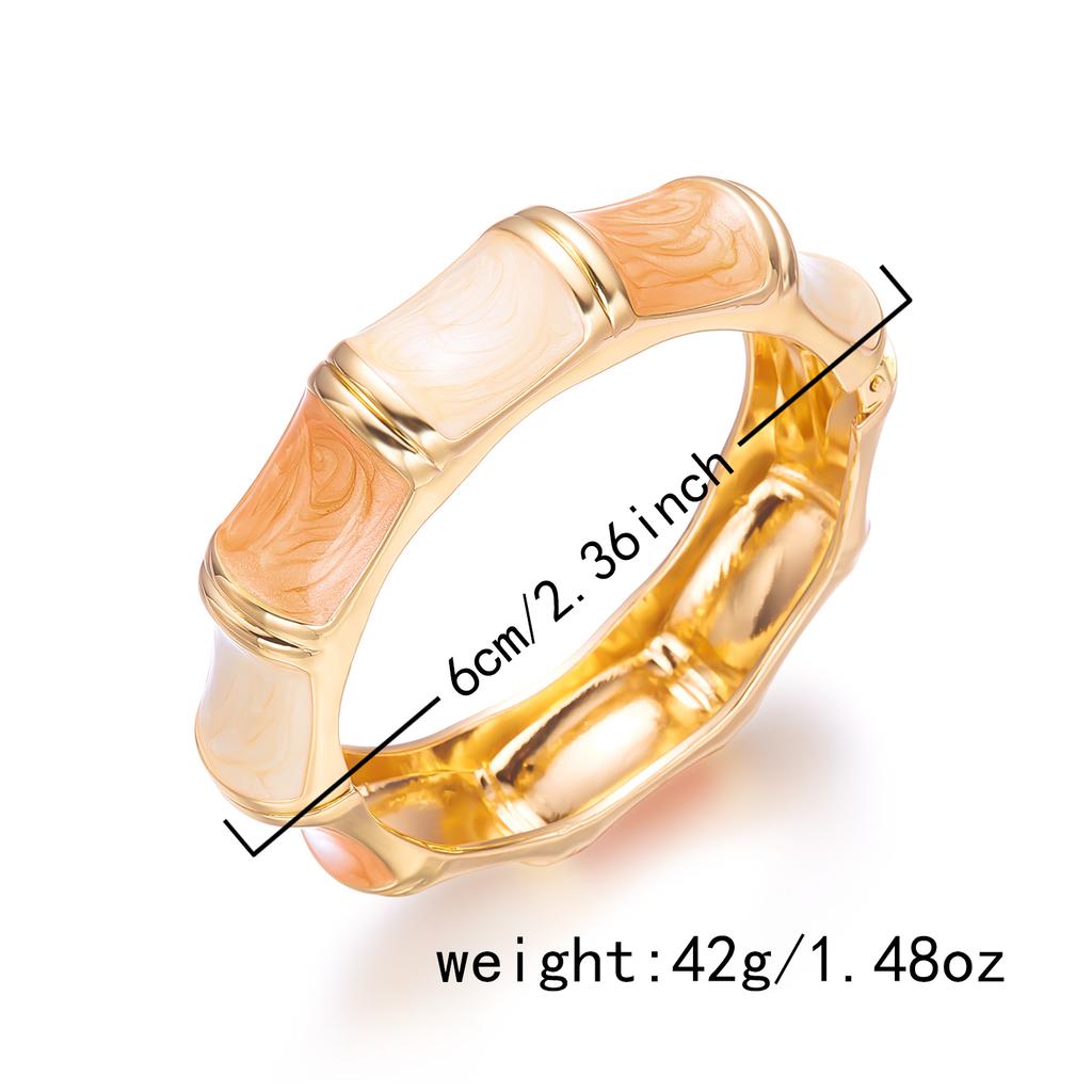 Vintage Enamel Irregular Geometic Bangles for Women Elegant Chunky Wrist Bracelets Vacation Stacked Unique Jewelry Gift