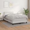 Exclusive House - Bed Slat Base with Mattress White 120x200cm Faux Leather