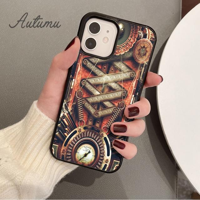 

Механический чехол для телефона в стиле стимпанк Gear для iPhone 11 12 13 14 Pro Max mini XR XS SE 2020 6S 7 8 Plus Samsung Galaxy S21 S22 iPhone 5 5s SE