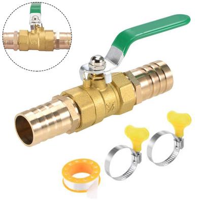 1 Pack Ball Valve 25mm Hose Hooks Brass Tone/green/silver Tone