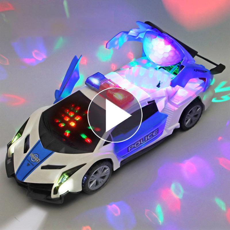 Elektrisches tanzendes Deformations-rotierendes Universal-Polizeiauto-Spielzeugauto-Jungenspielzeug-Kind ...Mädchenauto-Weihnachtsgeburtstagsgeschenk