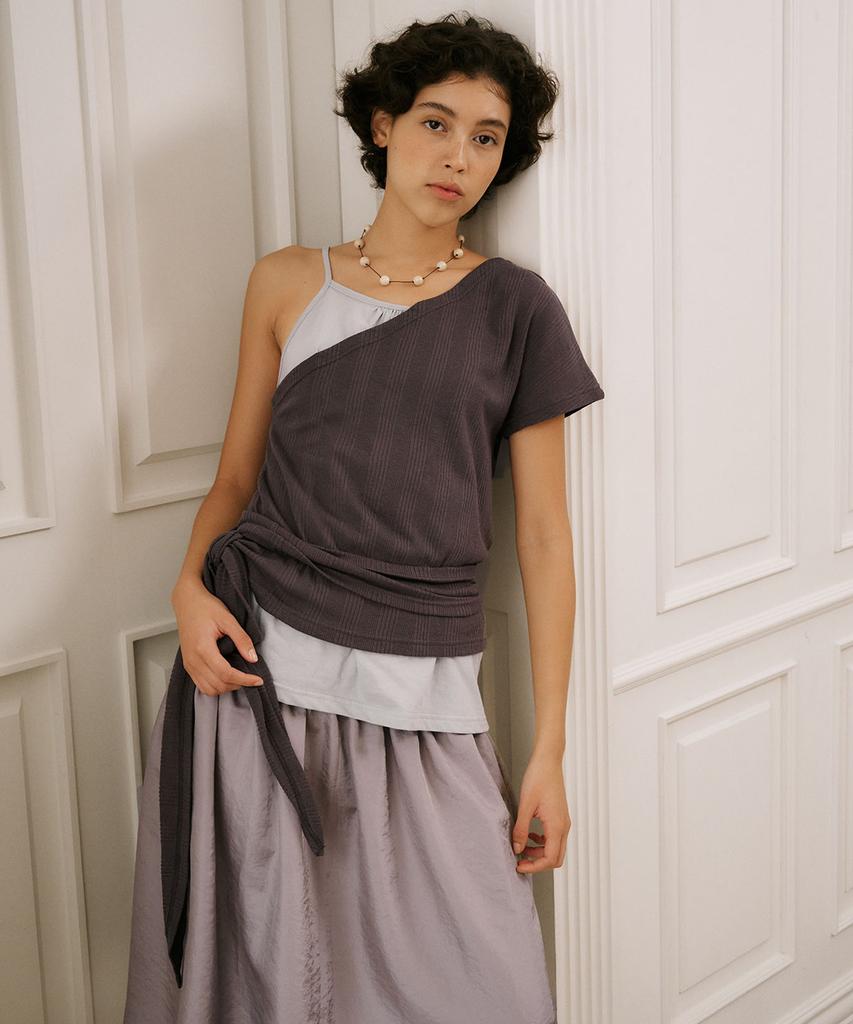 OURO Summer Diagonal Top [ Charcoal ]