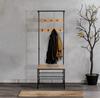 Bambus-Kleiderständer für den Flur Garderobe 66x32x183 Vw2Nb Begryf