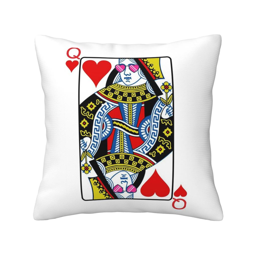 Queen Of Hearts Square Pillowcase Cushion Cover Pillow Case Throw Pillow Cover for Home Bedroom Car