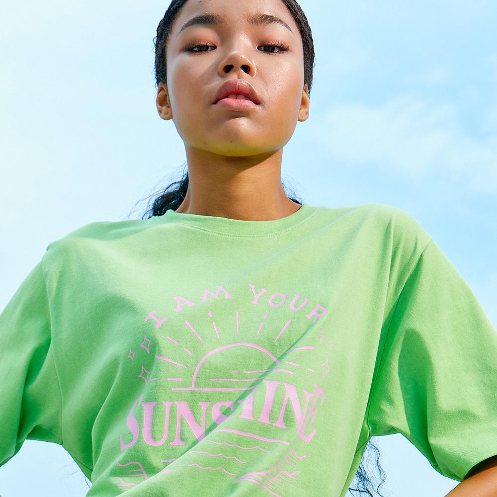 Sseomttinggus Sunshine Pigment T Shirts Green