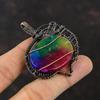 Rainbow Solar Quartz Druzy Pendant Copper Wire Wrapped Pendant Handmade Copper Wire Jewelry Natural Gemstone Pendant Dainty Jewelry For Gift
