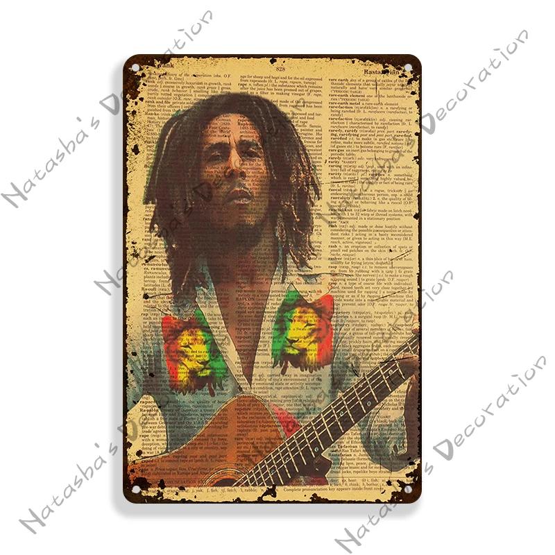 Roestig Bob Marley Metalen Posterbord Reggae Zanger Metalen Blikbord Vintage Poster Bar Club Pub Wanddecoratie Retro Rock Poster