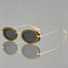 Occhiali da Sole Ovali Retro Transfrontalieri: Stile Europeo & Americano Telaio in Metallo alla Moda Sfilata di Moda 89261
