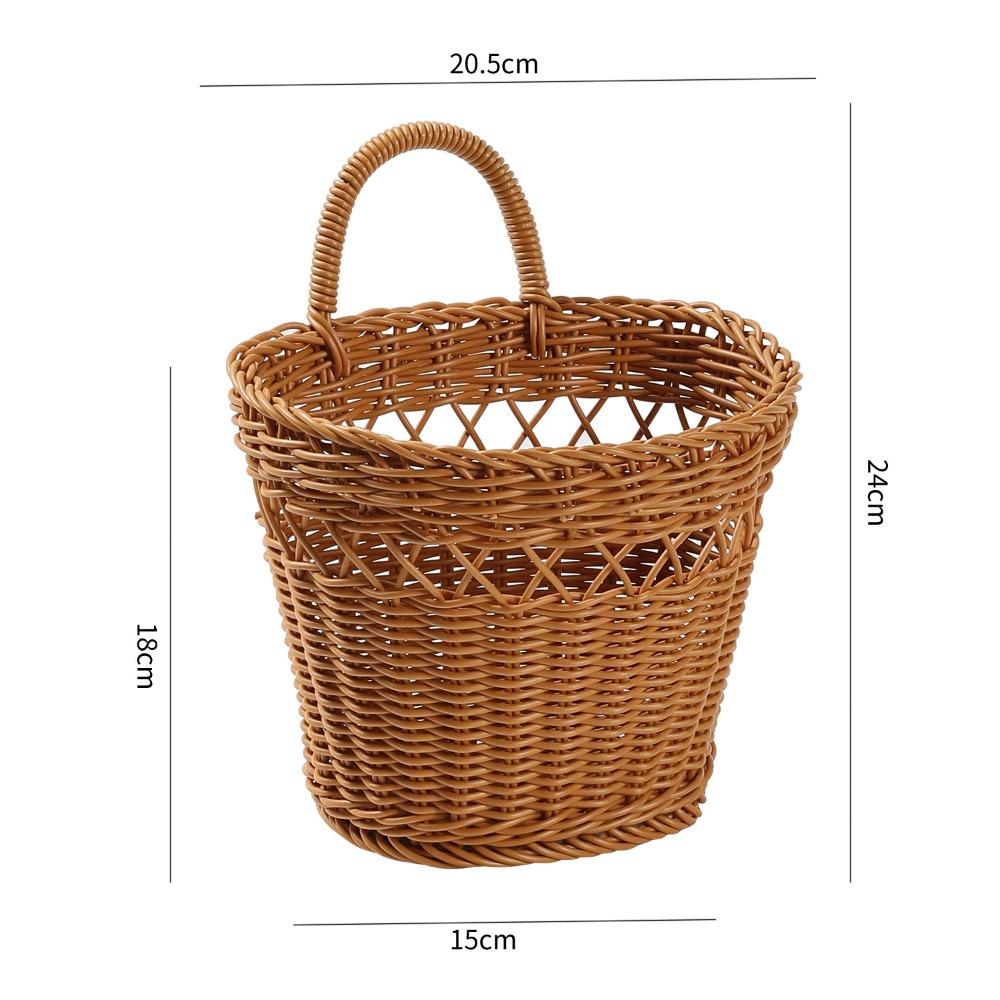 Hollow Weave Wall Hanging Basket Faux Rattan Faux Rattan Storage Basket  Home Storage