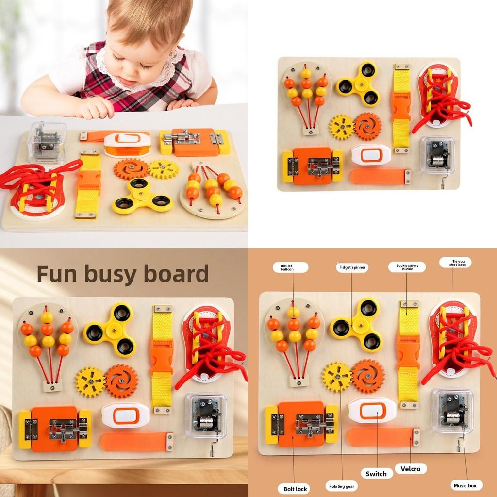 Wooden Music Box Fingertip Gyro Safety Buckle Game Board Children Puzzle Toy For Sensory And Emotional Growth