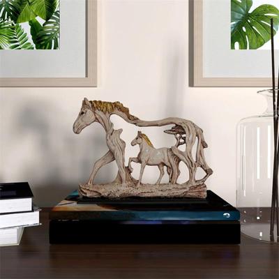 Feng Shui Mother Baby Horse Statue Resin Sculptures Home Decorative Figurine Art For Decoration