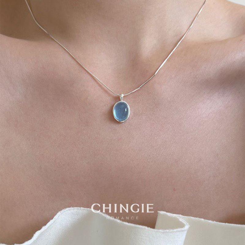 

Зеленый Горчичный Чинги Аквамарин Изысканная Доступная Роскошь Модное Ожерелье из Стерлингового Серебра S925 2025 Новое Поступление Популярное Украшение Natural Aquamarous Sterling Silver Necklace