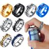 Titanium Steel Rotatable Chain Rings for Men Women Spinner Ring Anti Stress Multifunctional Rings Bottle Opener Ring Club Gift