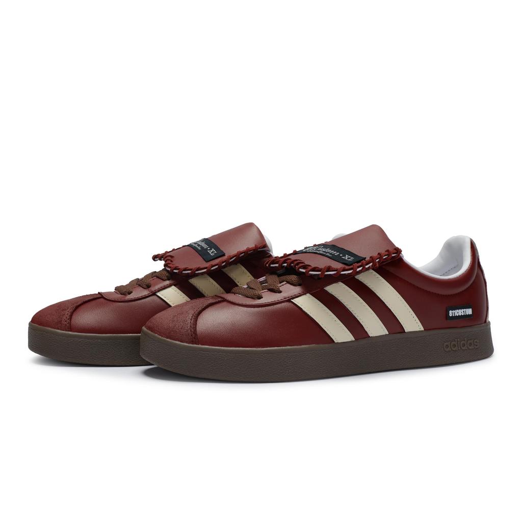 Adidas Neo Vl Court 811 Manufacturing, Burgundy Low top Skateboard Shoes Unisex Red Beige White ID6015(Team80-)
