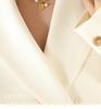 Handmade Heart Pendant Necklace with Faux Pearl & Gold-Plated Titanium Steel for Women's Fashion