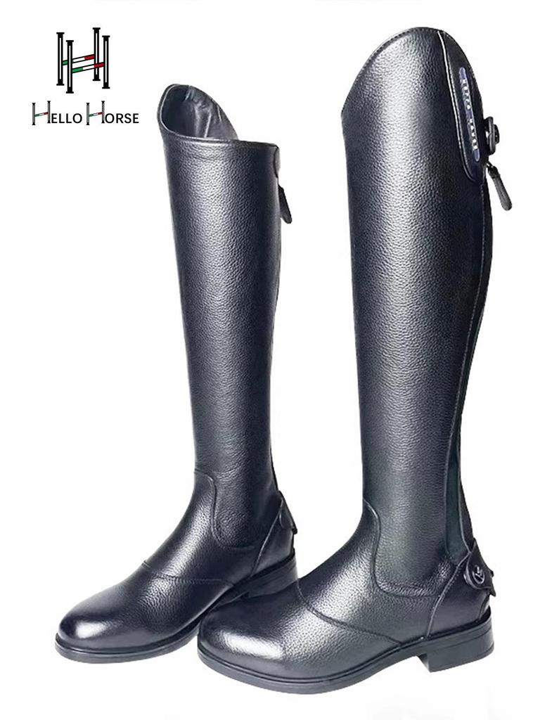 HelloHorse Premium Cowhide Equestrian Riding and Show Jumping Boots