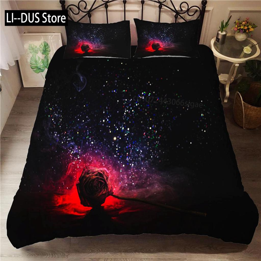 Flower Duvet Cover Set White Butterfly Flower Pattern Fantasy Purple Background Bedding Set Flower Theme King Size Quilt Cover