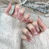 High-End Versatile Fireworks Cat Eye Press-on Nails for a Whiter Manicure
