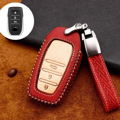 Kakash Genuine Leather Smart Key Case Key Cover Key Holder Protective Case Scratch Design Fits Toyota New Prius 60 Series 2023 New Crown Crossover
