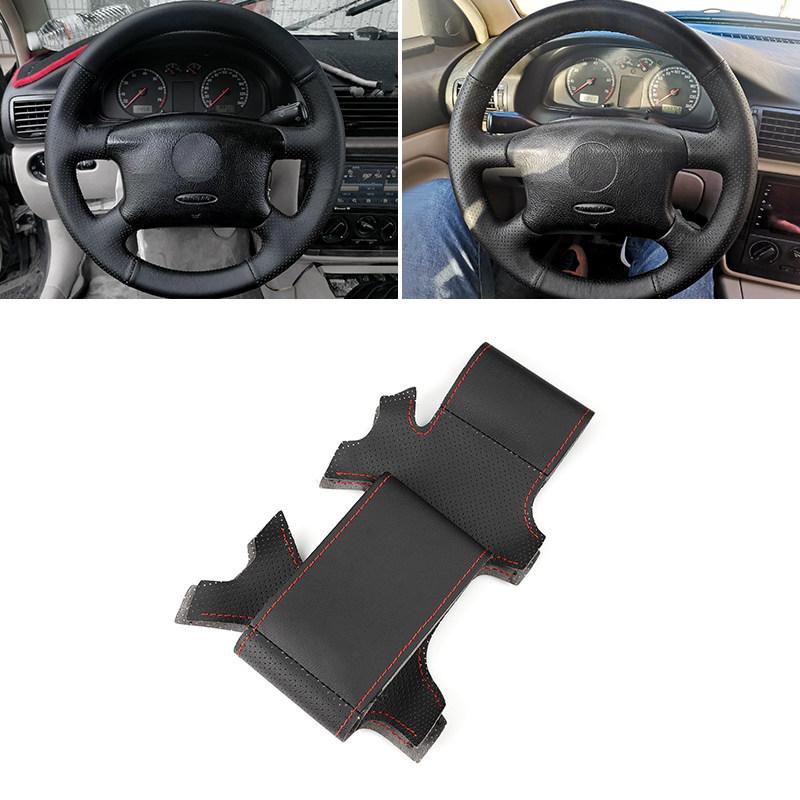 Hand-stitch Perforated Microfiber Leather Car-styling Steering Wheel Covers For Skoda Octavia 1999 2000 2001 2002 2003 2004 2005