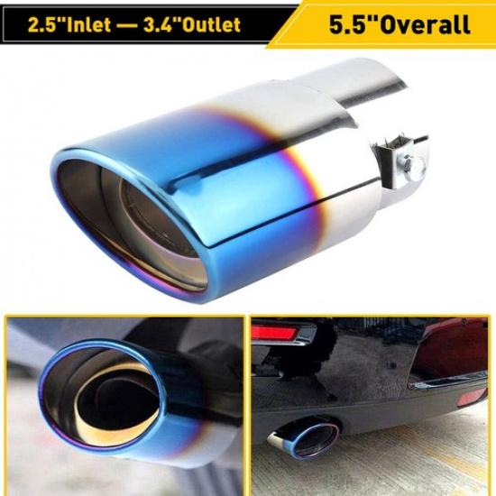Car Accessories Exhaust Pipe Tip Rear Tail Throat Muffler Stainless Steel Round