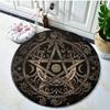 Pentagram Moon Cosmic Themed Round Rug Living Room Dining Room Bedroom Chair Mat Kids Laundry Balcony Non-slip Carpet Home Decor