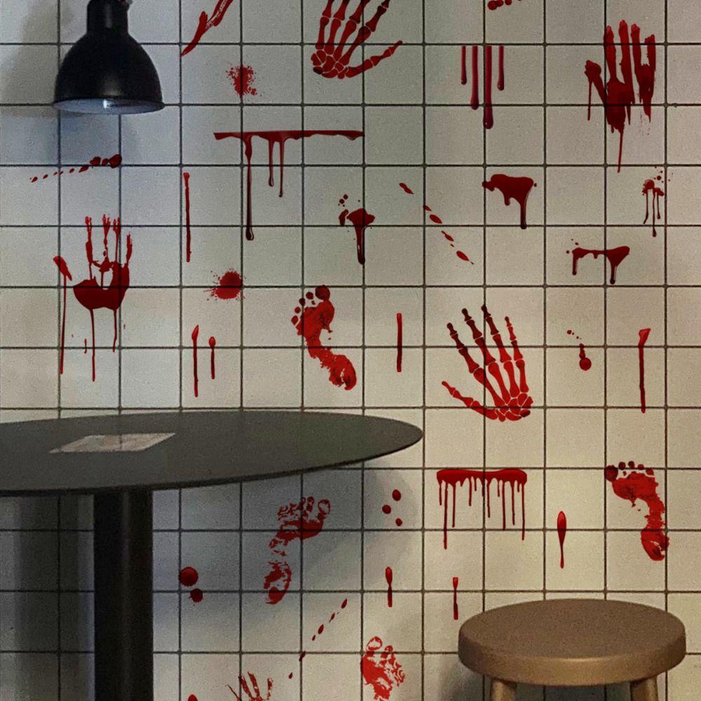 Self-paste Ghost Wall Sticker Waterproof Bloody Hand Decal  Party Decor