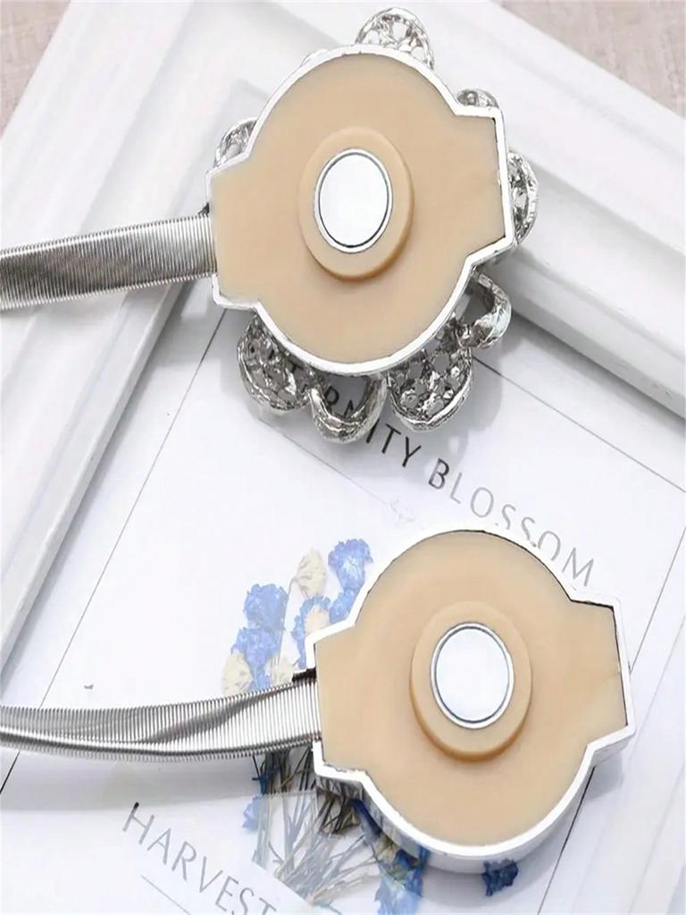 Magnetic Curtain Holdback Clips with Crystal Decor - Versatile Curtain Tieback Fasteners for Living Room, Office & Home Decor |