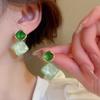 Korean Style Green Floral Summer Earrings - Elegant, Versatile, Sweet Studs for a Fresh, Fashionable Look