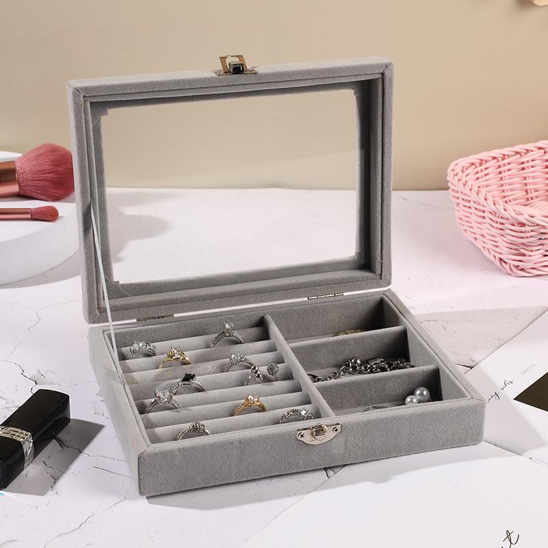Clear Jewelry Organizer Box with Lock and Window for Earrings, Necklaces, and More