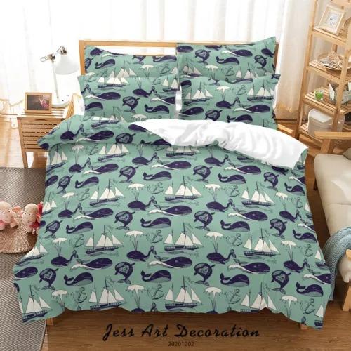 Whale Duvet Cover Set Bed Decoration First Choice Gift Suitable For Children Boys Girls And Adults Soft Warm And Breathable
