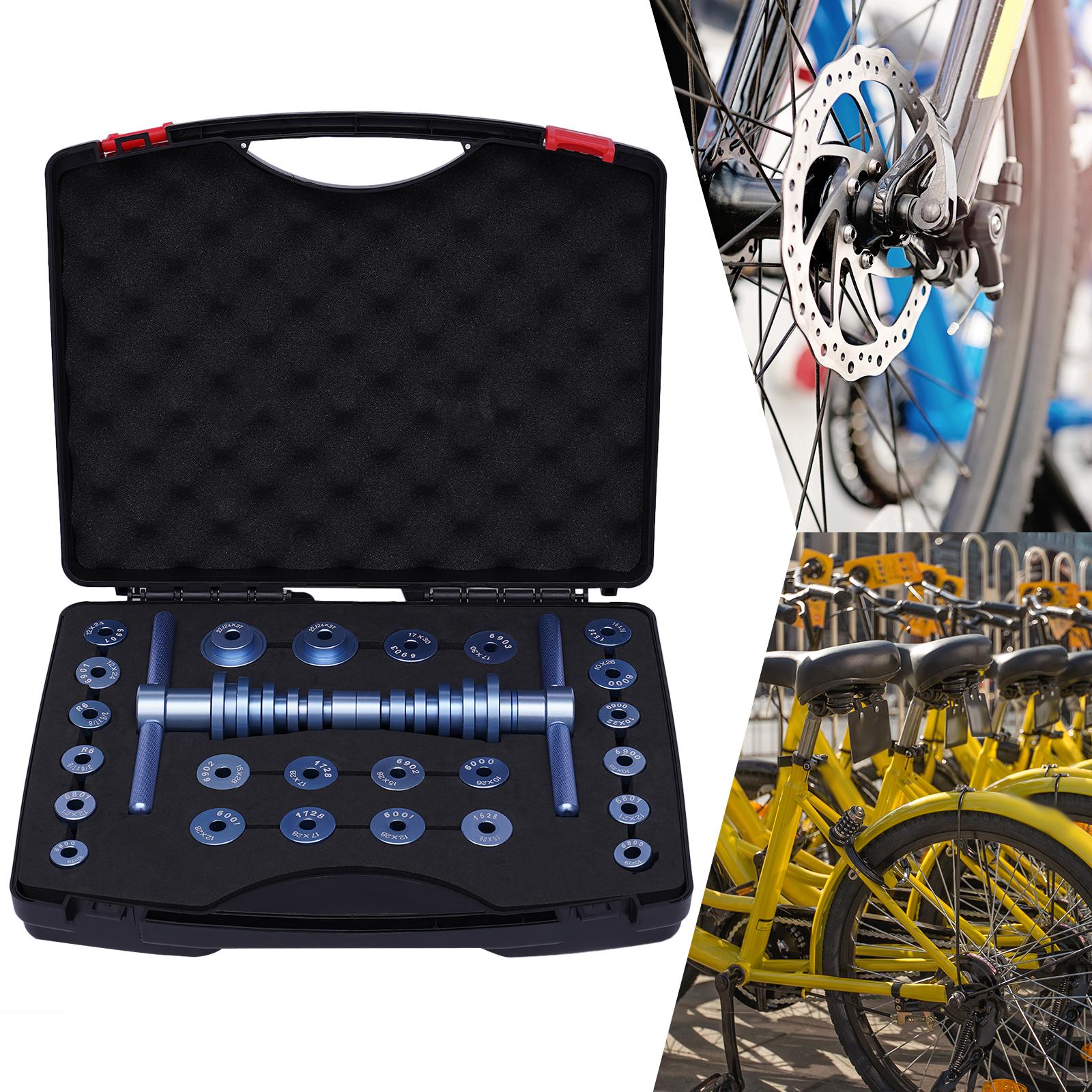 

Bicycle Bearing Installation Tool with 18 Pressure Blocks & Carrying Case, Professional Hub/Wheel Bearing Press Set GERMANY