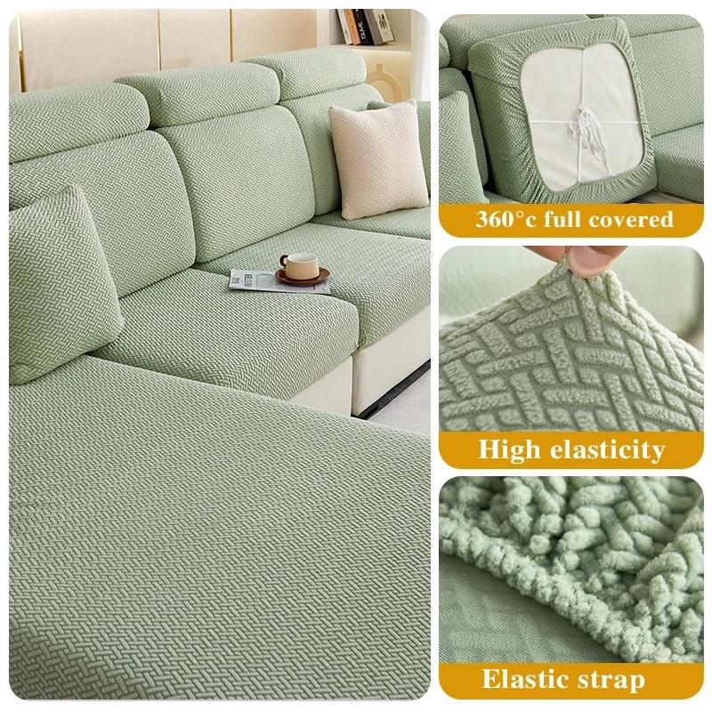 Jacquard Sofa Sitzkissenbezug Stretch Sofabezüge für Wohnzimmer Anti-Katzenkratzer Passend für Stuhl L-Form Ecksofa
