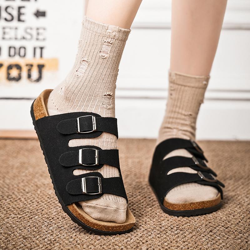 Men Slippers slip on fashion Genuine Leather Slides Man Summer Shoes Men Leisure Sandals Anti-slip Zapatos Hombre Man Slippers