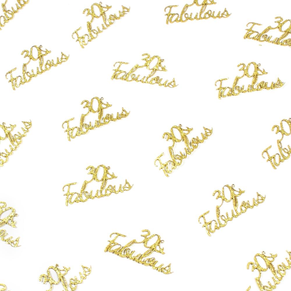 Gold 30 and Fabulous Table Confetti Happy 30th Birthday Decorations 30 Anniversary Party Table Decor Supplies 100PCS