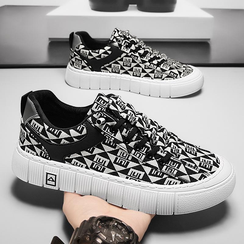 

Men s shoes 2025 autumn low-top platform comfortable casual canvas shoes, young students outdoor travel play board shoes 44
