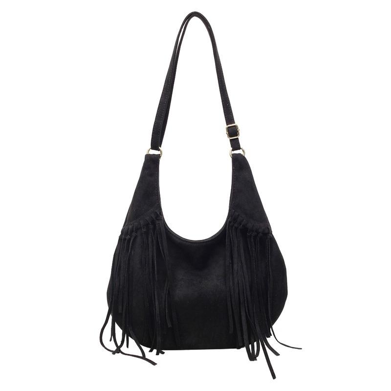 Niche Fringed Bag Women's New Fashion Casual Dumpling Bag Shoulder Messenger Bag