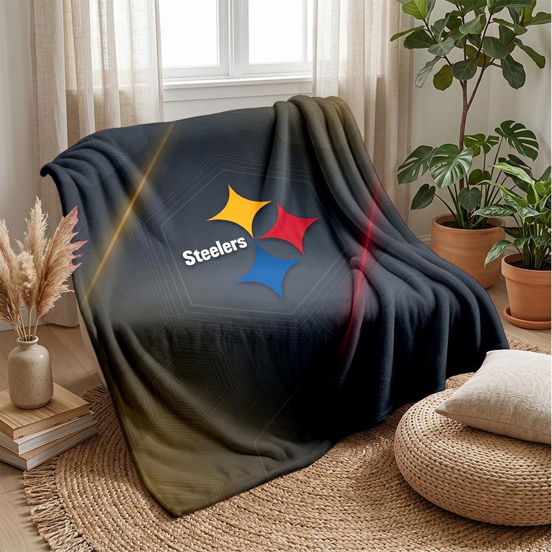 Coperta in Flanella Pile Pittsburgh Steelers Coperta Calda e Accogliente per Divano Letto Viaggio Uso Stagionale